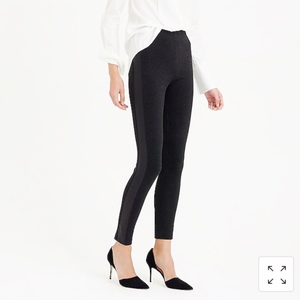 J.Crew Pixie Pant with Leather Tux Stripe